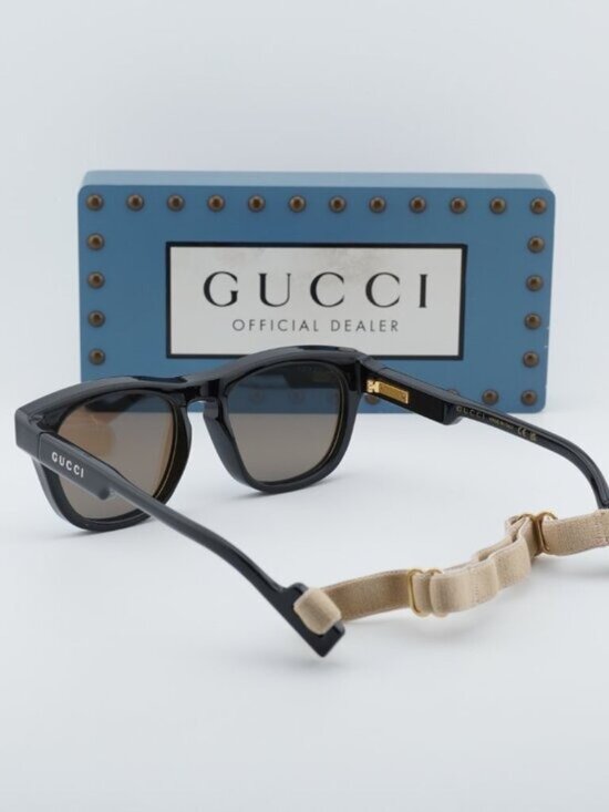 Gucci GG1238S 002 Square Sunglasses - Black\\Blue main image 5